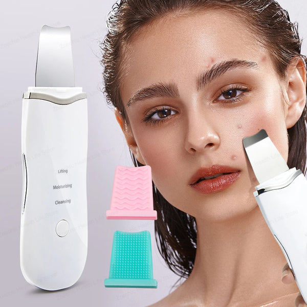 Ultrasonic Skin Scrubber Electric Skin Scrubber Deep Face Cleaning Peeling Shovel Facial Pore Cleaner Blackhead Removal Lifting