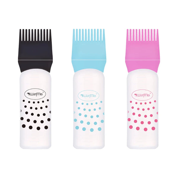 HOT 1PCS 120ML Hair Dye Applicator Bottles Plastic Dyeing Shampoo Bottle Oil Comb Brush Styling Tool Hair Coloring Hair Tools